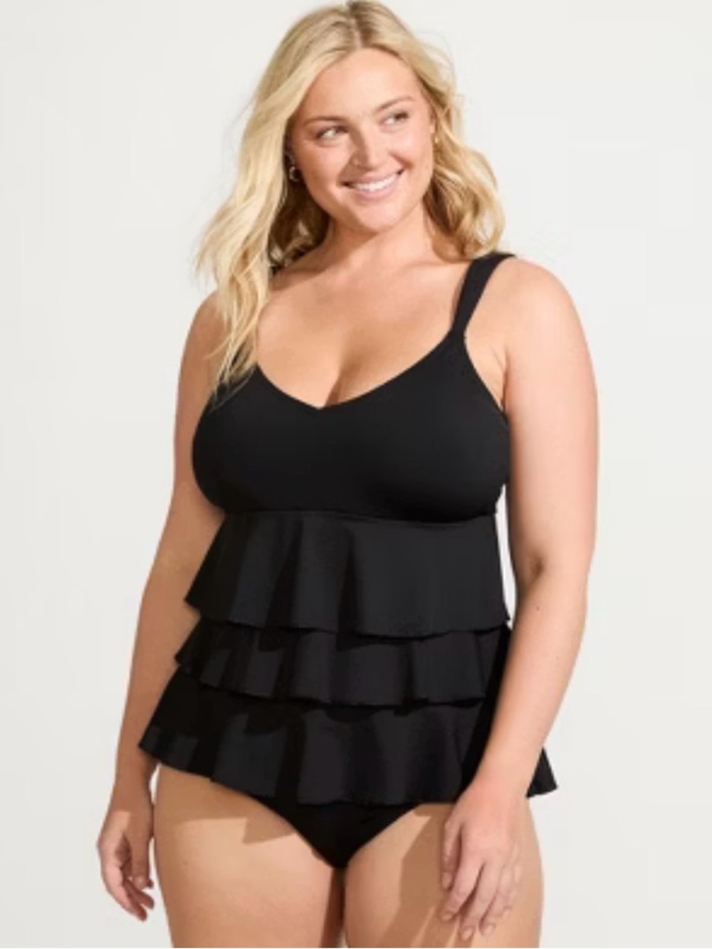 Lands' End Womens Smoothing Ruffle Fauxkini One Piece Swimsuit Size 18 NWOT